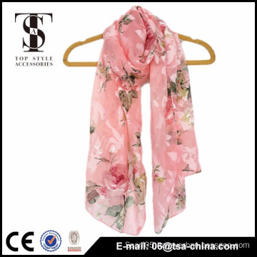 2015 design for girl pink color wide chiffon shawl